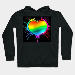 colorful heart paint splatter design Hoodie